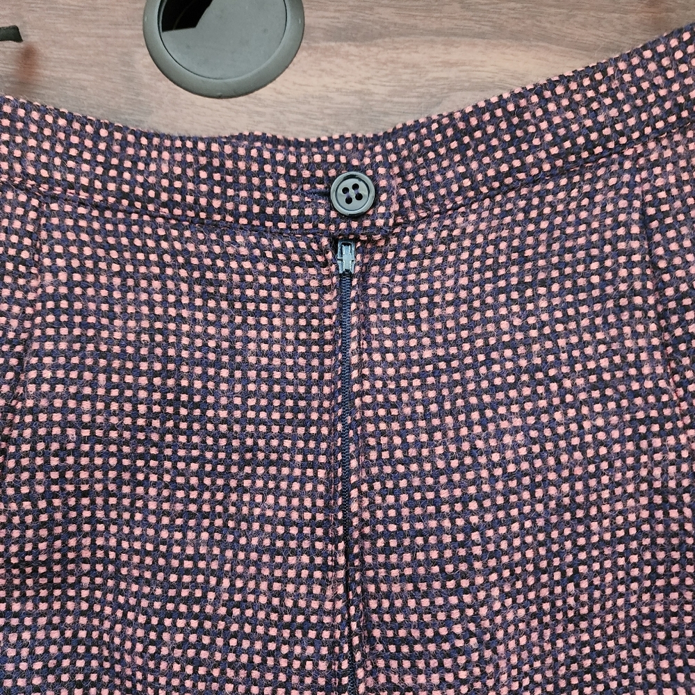 Lillliane Burty Paris Two Piece Wool Pink & Blue Check Blazer & Skirt Set - Picture 13 of 15